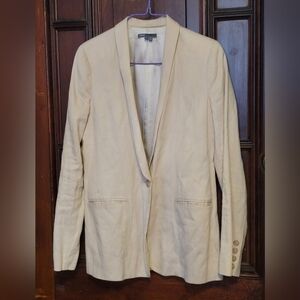 Vince Women's Natural Single Button Linen Blazer Size 4